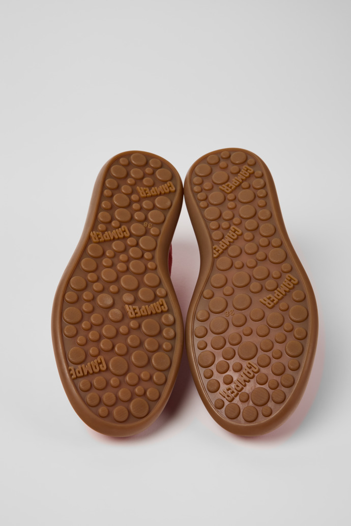 The soles of Pelotas Soller Red Nubuck and Leather Sneakers for Women.
