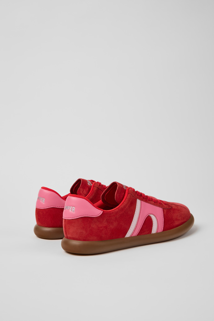 Back view of Pelotas Soller Red Nubuck and Leather Sneakers for Women.