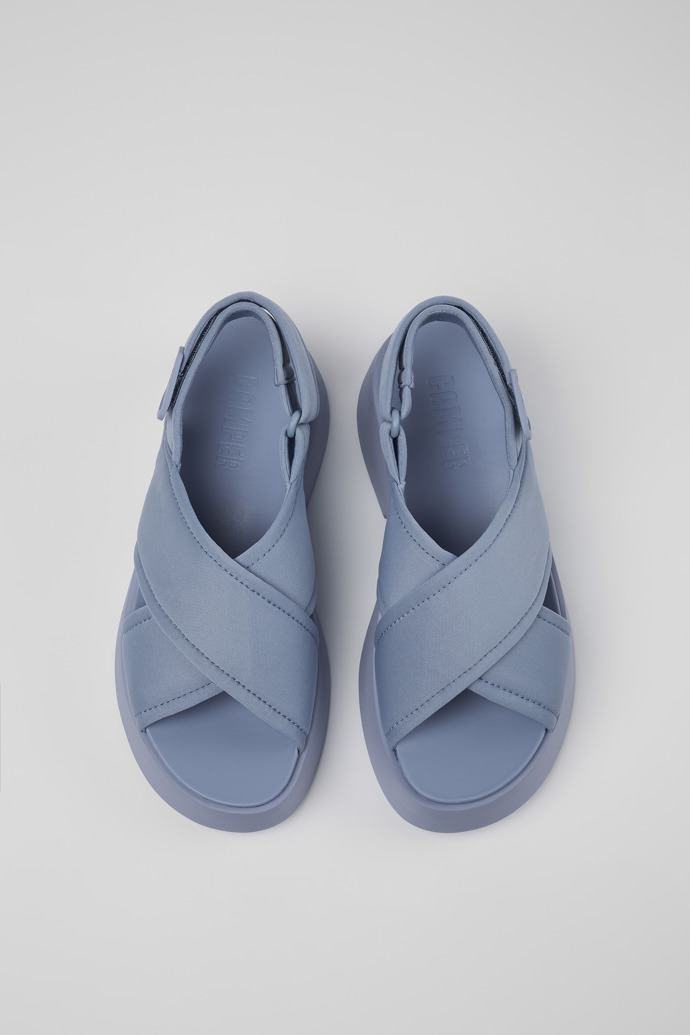 Tasha Niebieskie tekstylne sandały damskie z paskami