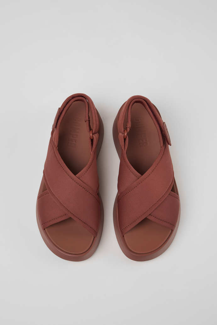 Tasha Czerwone tekstylne sandały damskie z paskami
