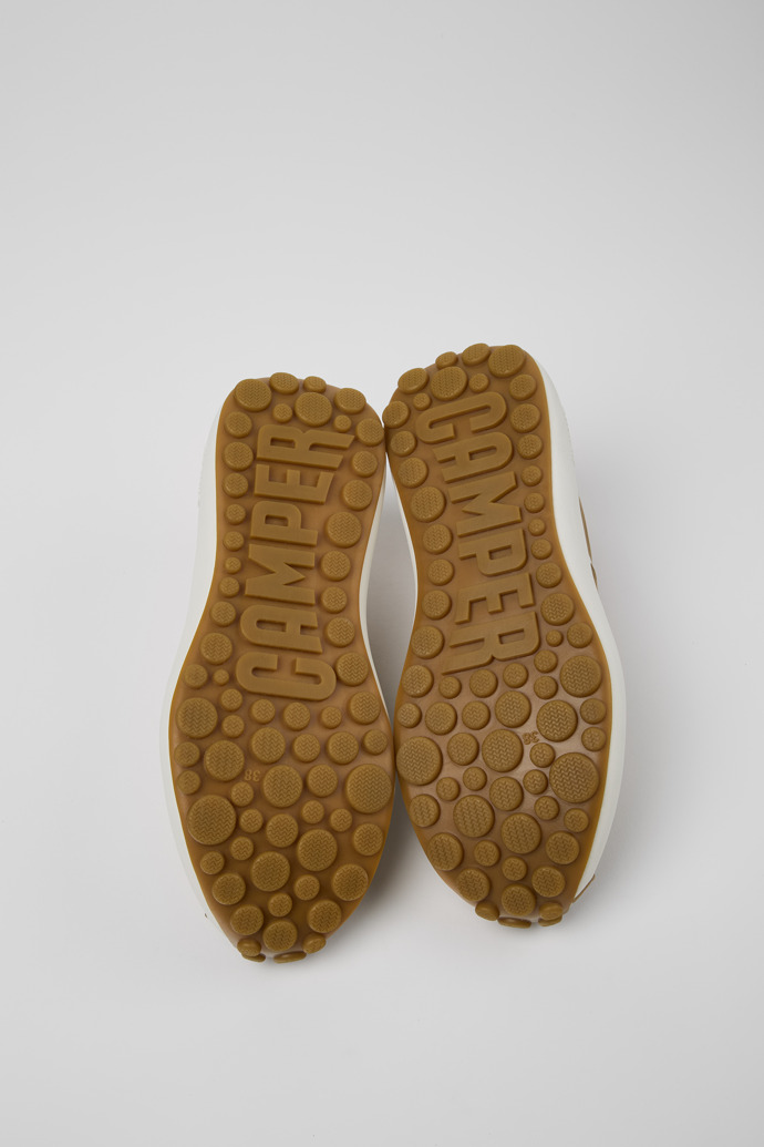 The soles of Pelotas Athens Brown Textile Sneaker for Women