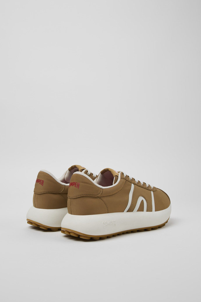 Back view of Pelotas Athens Brown Textile Sneaker for Women