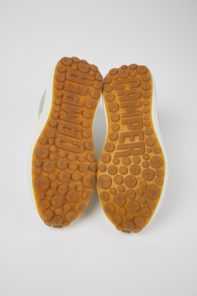 The soles of Pelotas Athens Gray Textile Sneaker for Women