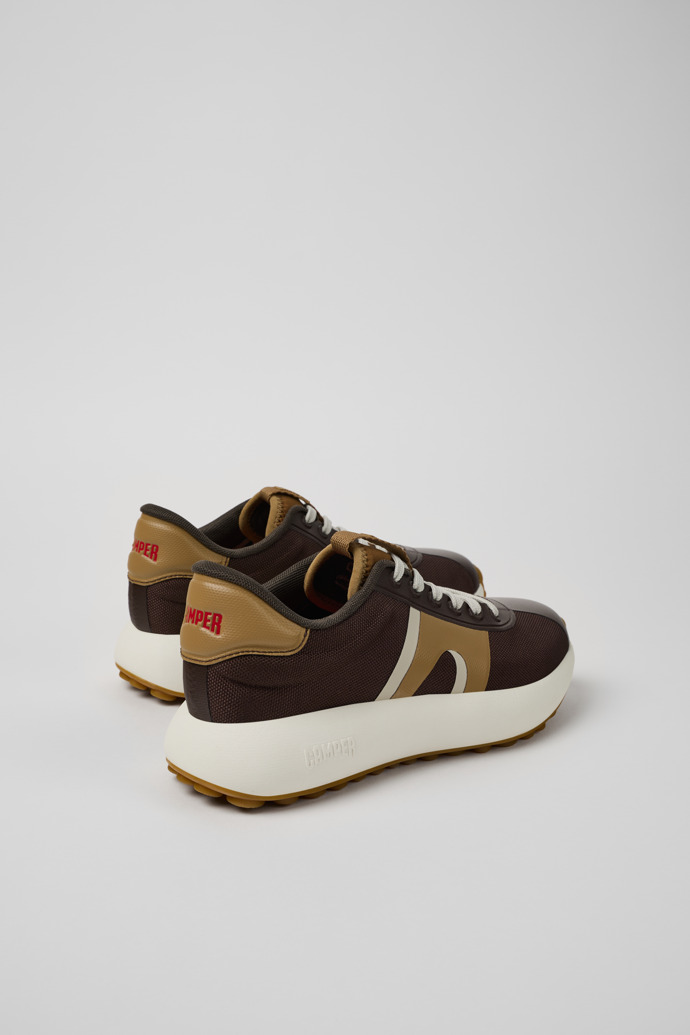 Back view of Pelotas Athens Brown Textile Sneaker for Women