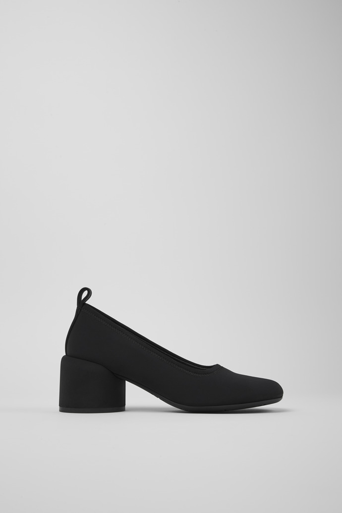 Image of Side view of Niki Black Textile Ballerina for Women