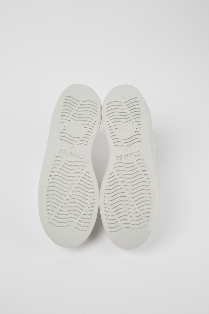 The soles of Runner White Leather Sneaker for Women
