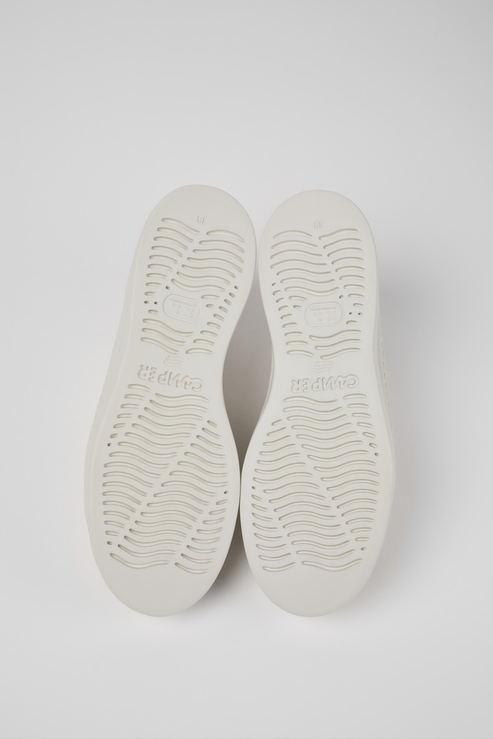 The soles of Runner White Textile Sneaker for Women