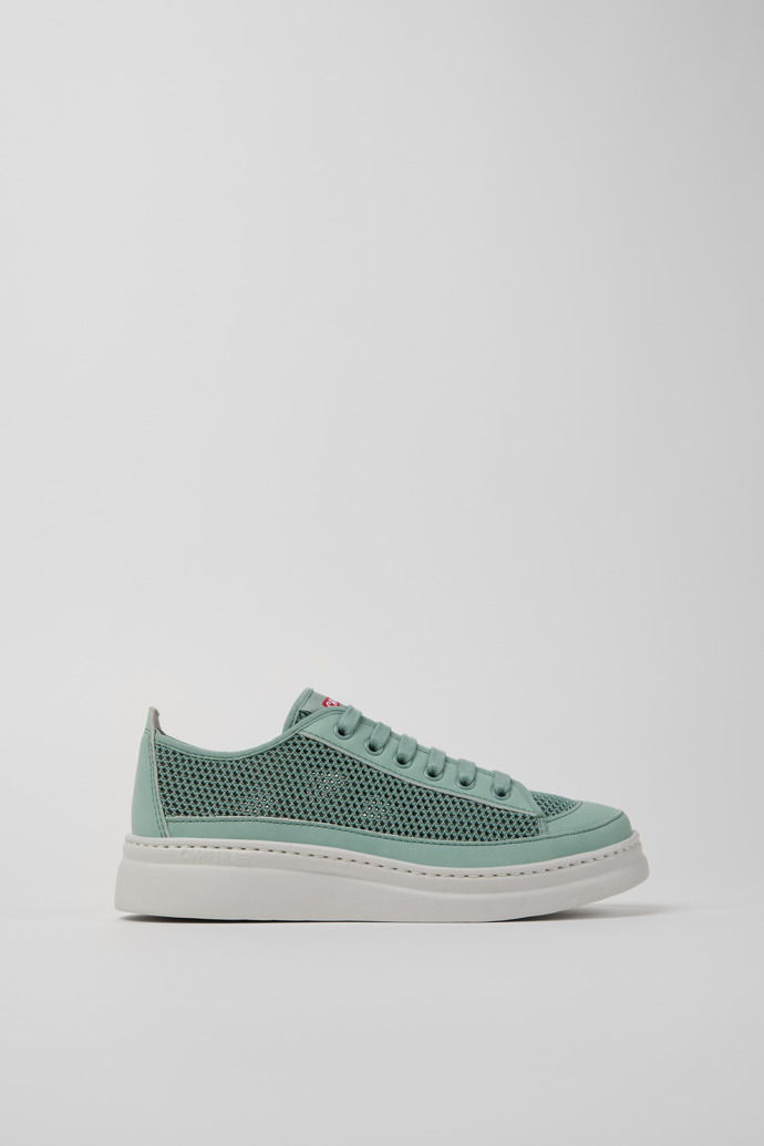 Side view of Runner Green TENCEL® Lyocell and Leather Women's Sneakers.