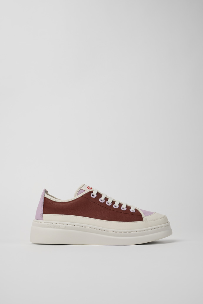 Side view of Twins Multicolored Leather Sneaker for Women