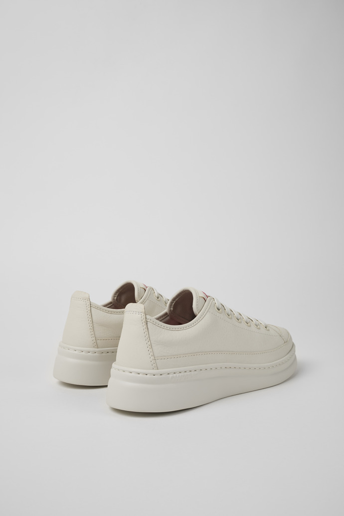 Back view of Runner Up White Leather Women's Sneakers.