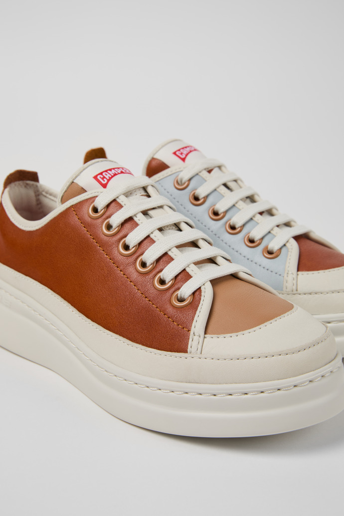 Close-up view of Twins Multicolor Leather Women's Sneaker.