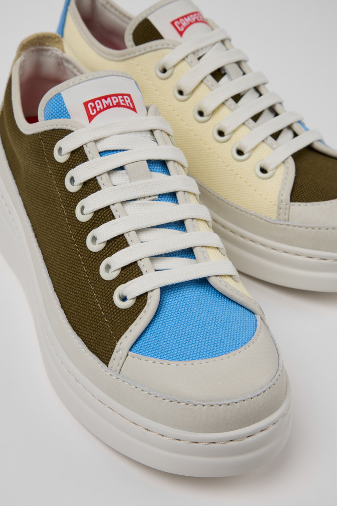 Twins Wielokolorowe sneakersy damskie z tkaniny i skóry.