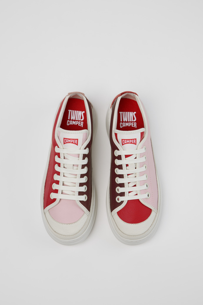 Overhead view of Twins Multicolor Leather Sneakers for Women.