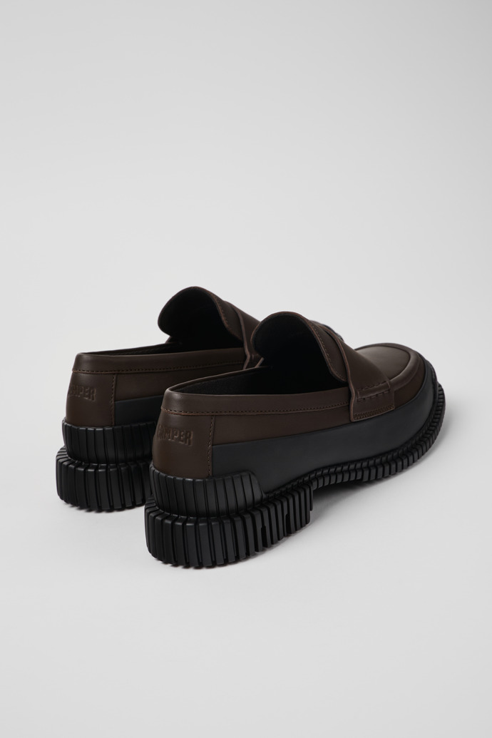 Pix Loafer en cuir marron et noir pour Femme