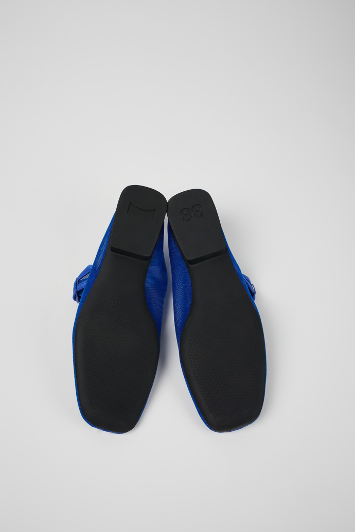 The soles of Casi Myra Blue Textile Mary Jane for Women