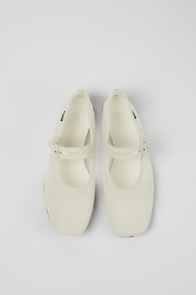 Casi Myra Witte textiel Mary Jane-schoen voor dames