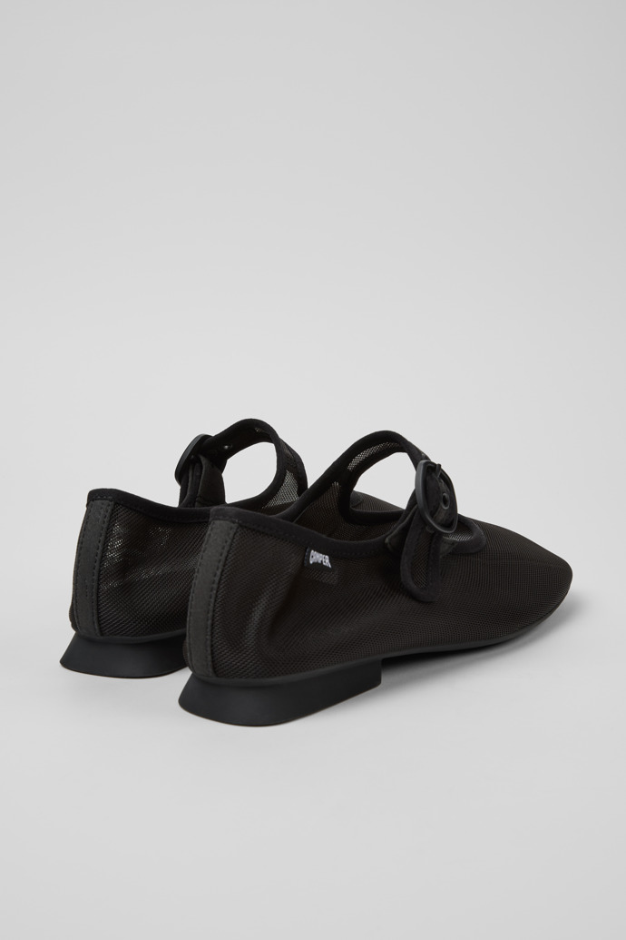 Back view of Casi Myra Black Recycled PET Shoes for Women.