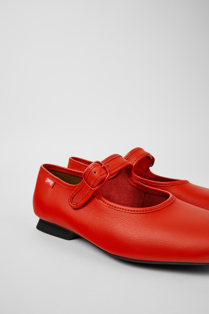 Casi Myra Sapatos Mary Jane em couro vermelhos para mulher