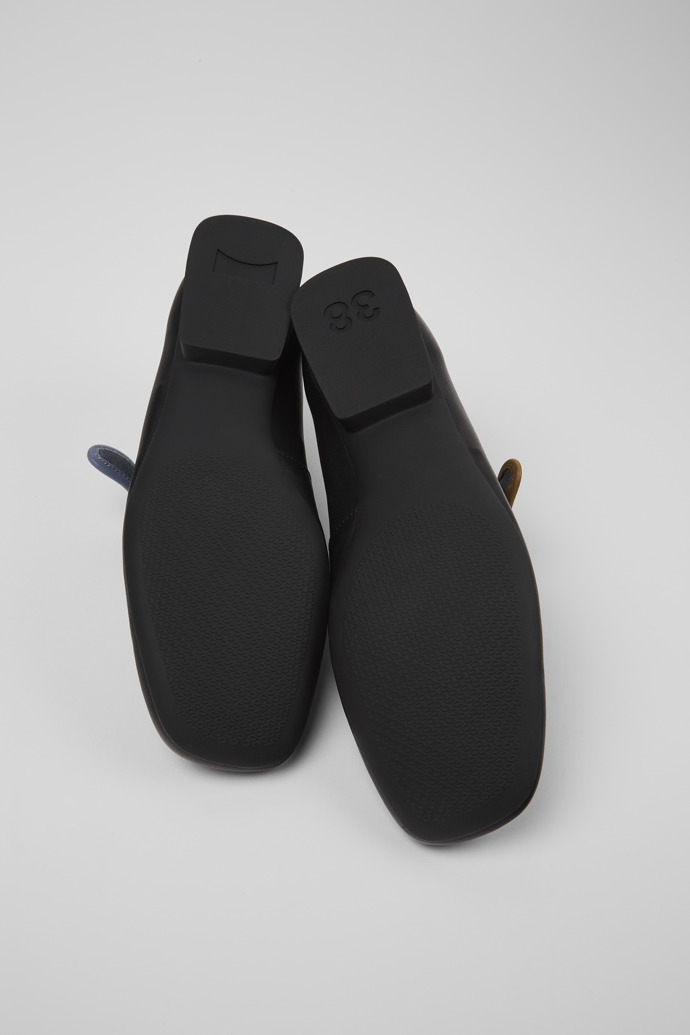 The soles of Twins Black leather ballerinas for women