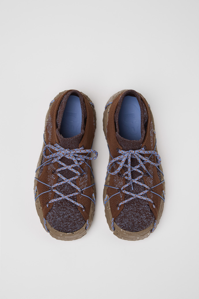 Overhead view of ROKU Brown/blue Sneaker for Women