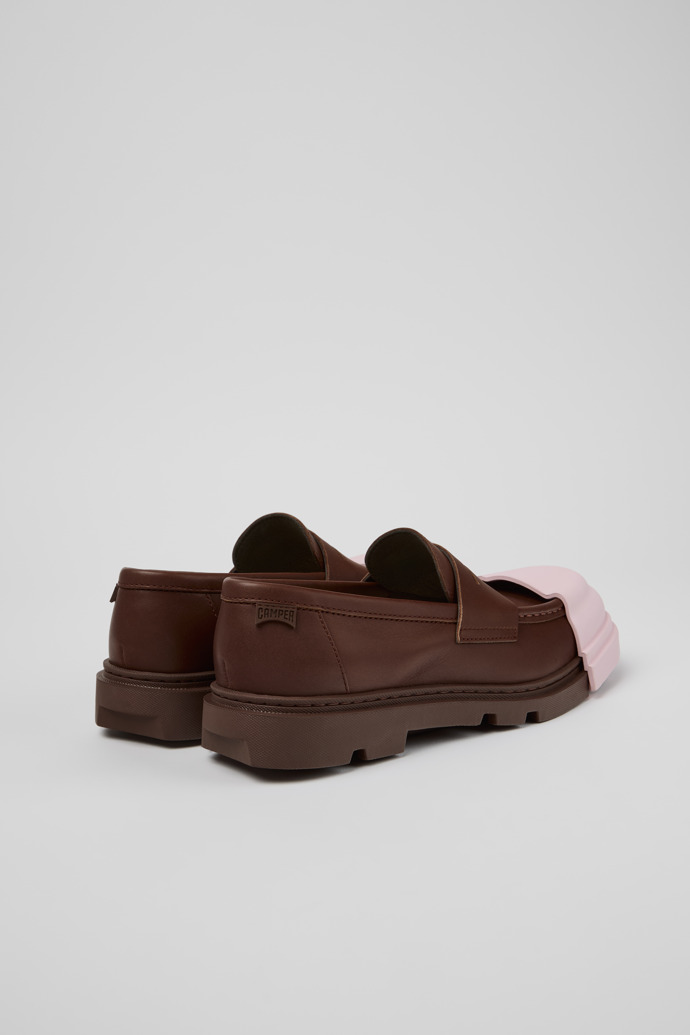 Back view of Junction Brown Leather Moccasins for Women.