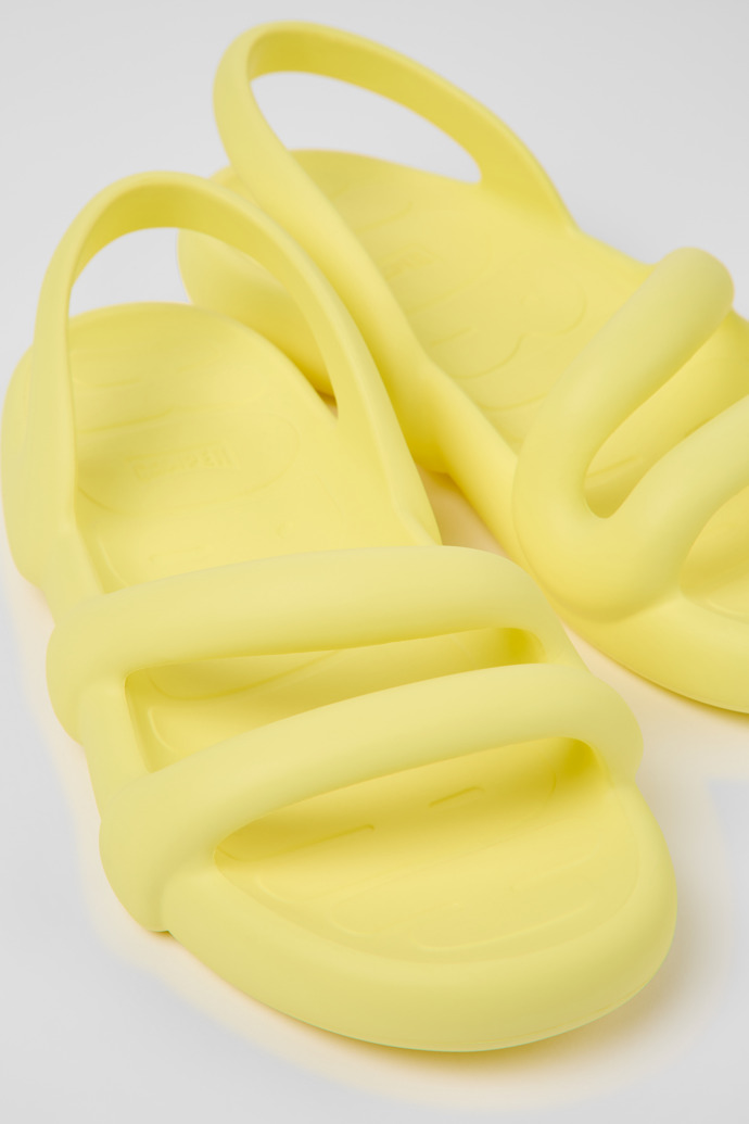 Close-up view of Kobarah Flat Yellow unisex Sandal