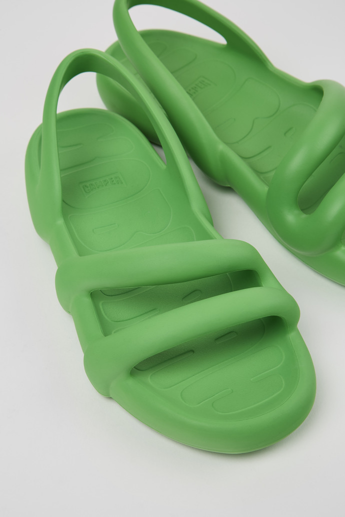 Close-up view of Kobarah Flat Green unisex Sandal