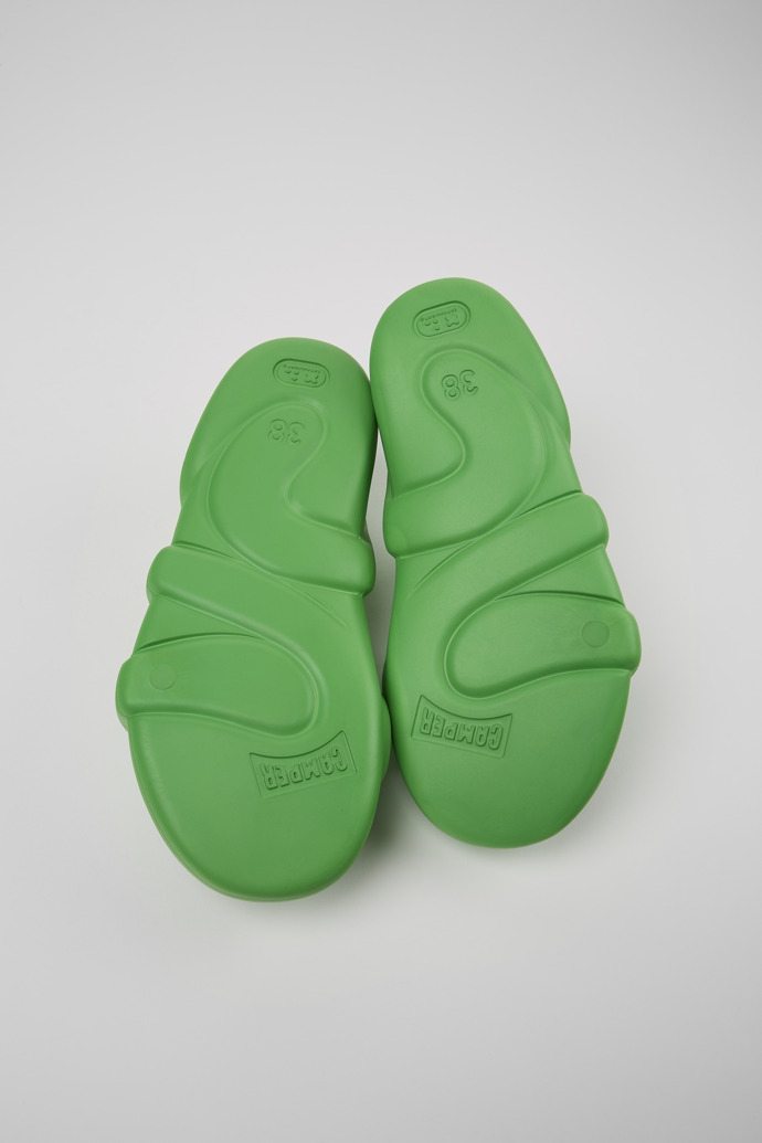 The soles of Kobarah Flat Green unisex Sandal
