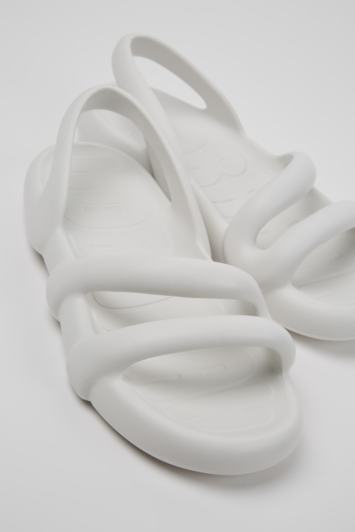 Close-up view of Kobarah Flat White XL EXTRALIGHT® Organix Sandals for Women.