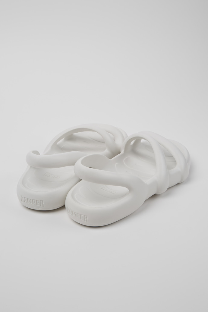 Back view of Kobarah Flat White XL EXTRALIGHT® Organix Sandals for Women.