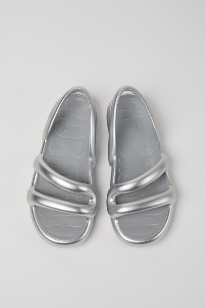 Overhead view of Kobarah Flat Silver XL EXTRALIGHT® Sandals for Women.