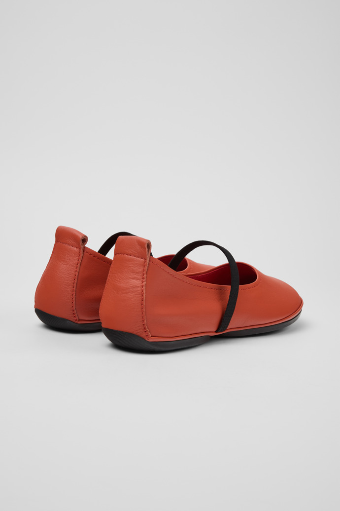 Back view of Right Nina Orange Leather Shoes for Women.