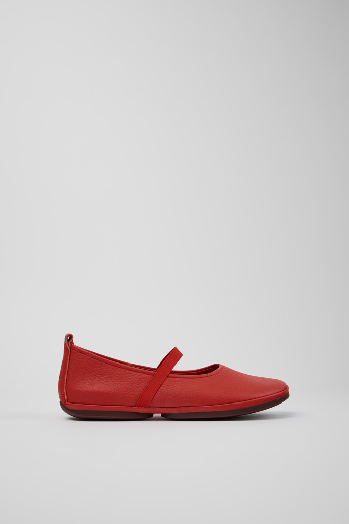 Right Nina Ballerines en cuir rouge Pour femme.