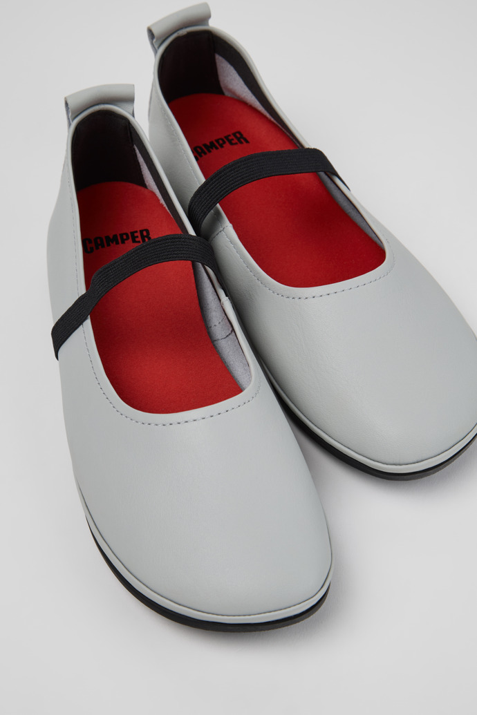 Right Nina Ballerines en cuir grises Pour femme.