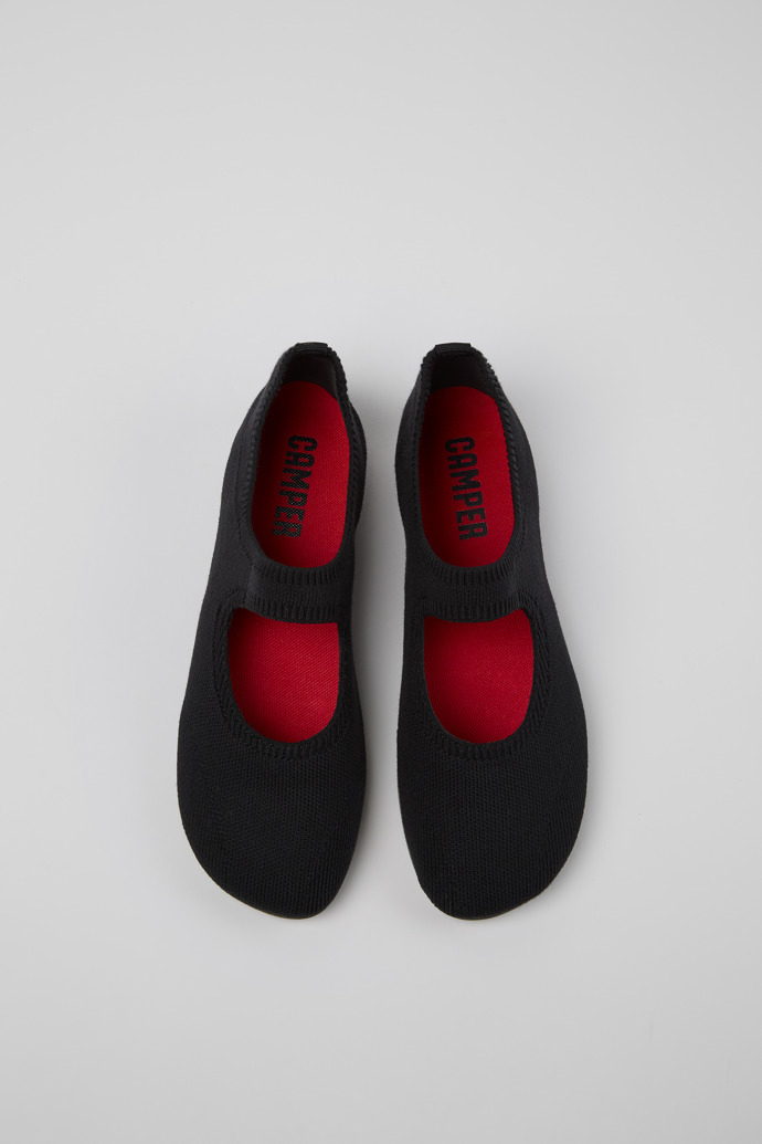 มุมมองด้านบนของ Right Black Textile Women's Shoe.