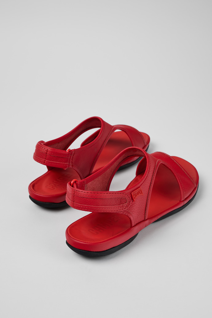 Back view of Right Red Leather Sandal for Women
