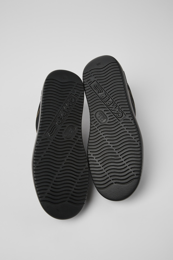 Twins Μαύρο δερμάτινο καθημερινό παπούτσι για γυναίκες