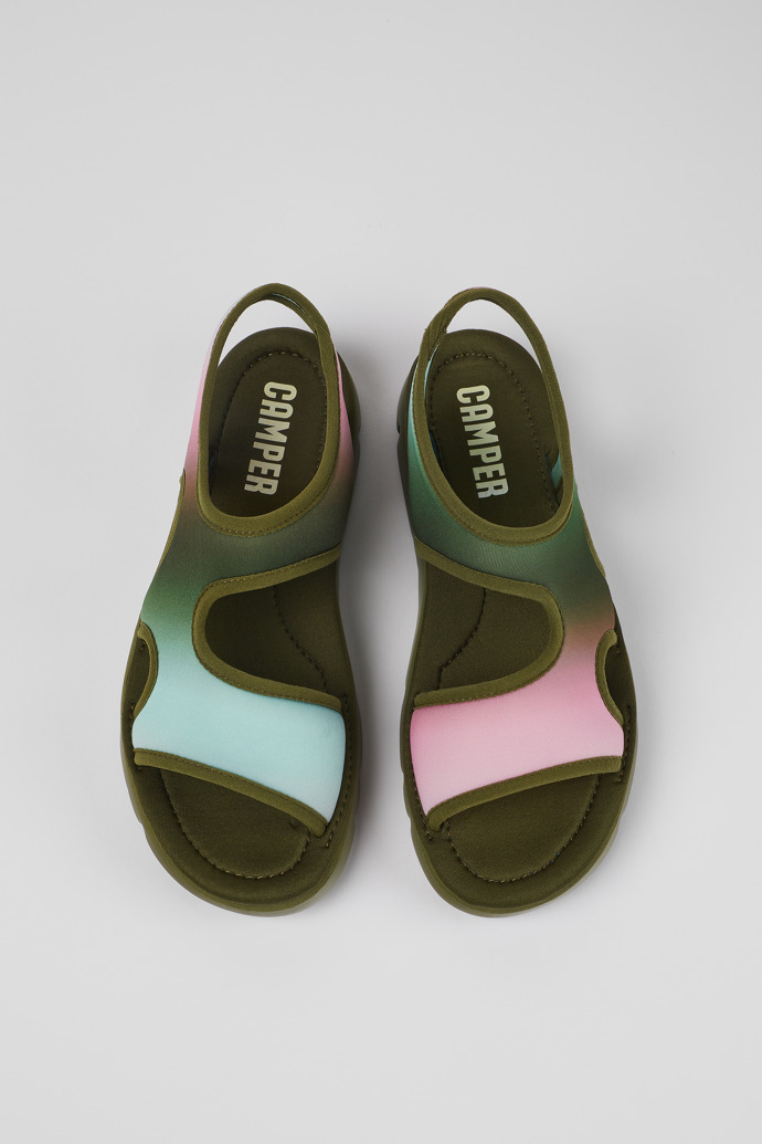 Overhead view of Oruga Multicolored Textile Sandal for Women