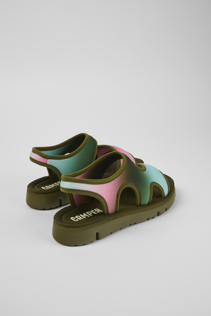 Back view of Oruga Multicolored Textile Sandal for Women