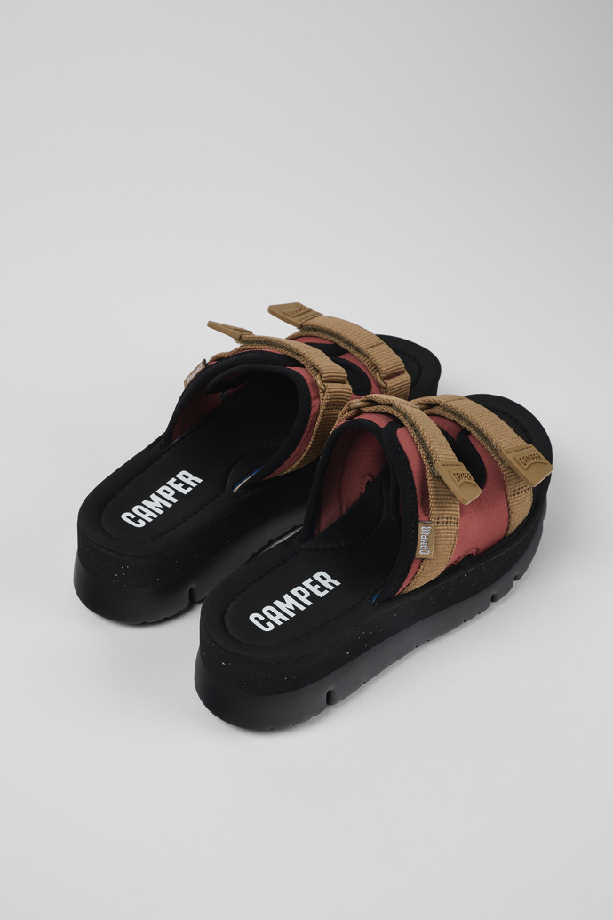 Back view of Oruga Up Multicolored Textile Slide for Women