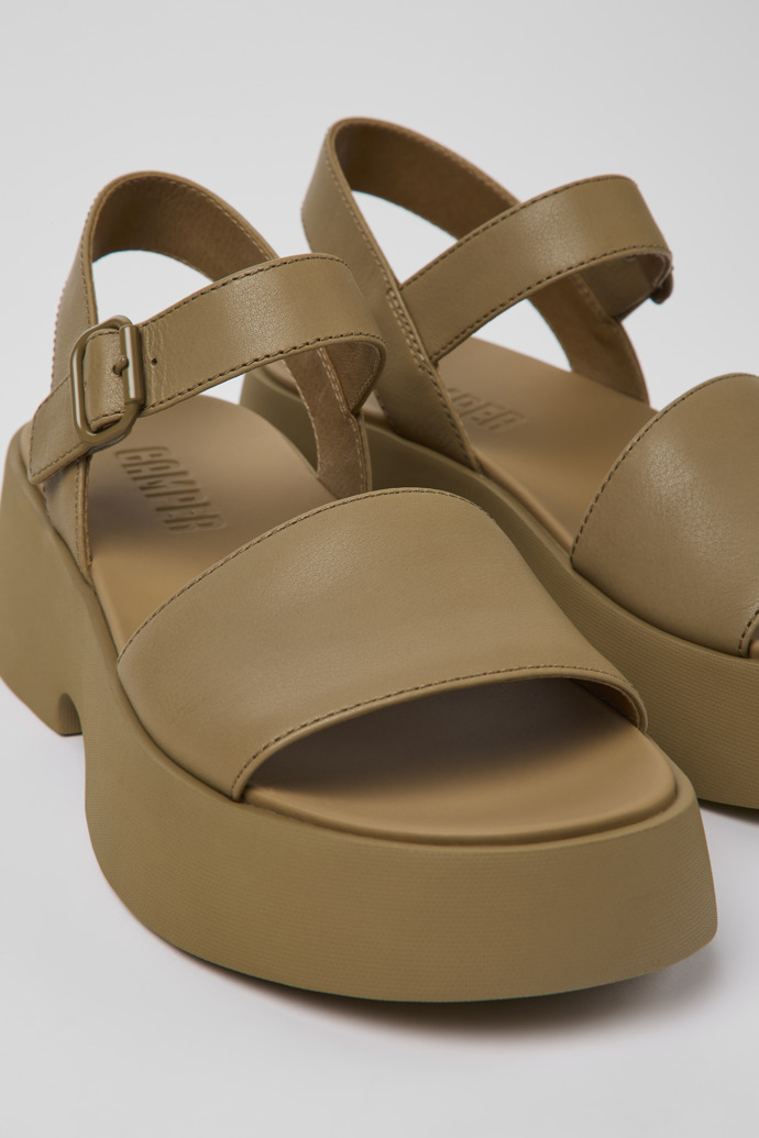 Close-up view of Tasha Brown Leather Sandal for Women