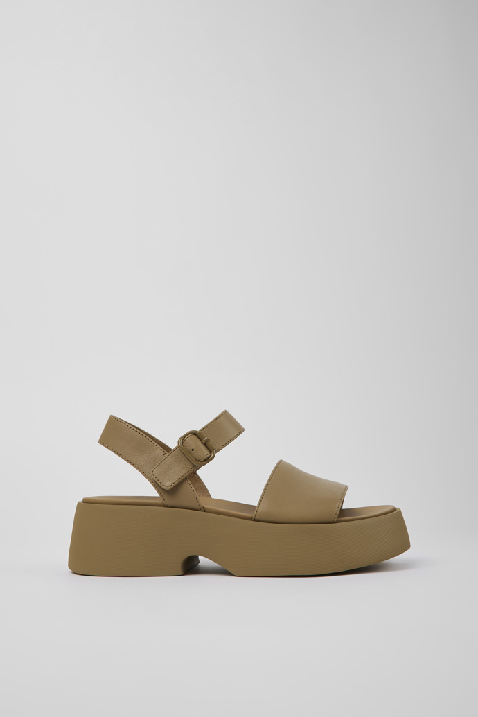 Side view of Tasha Brown Leather Sandal for Women
