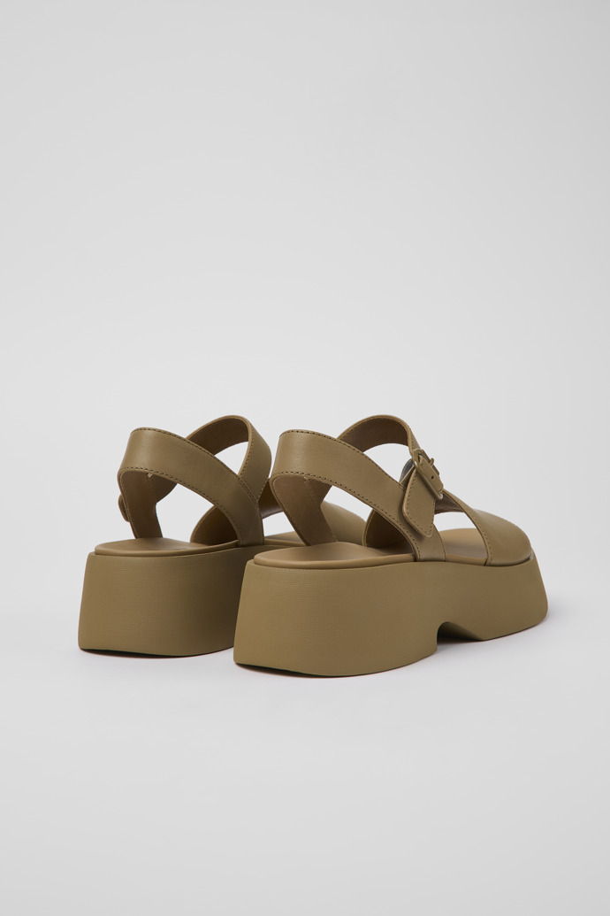Back view of Tasha Brown Leather Sandal for Women
