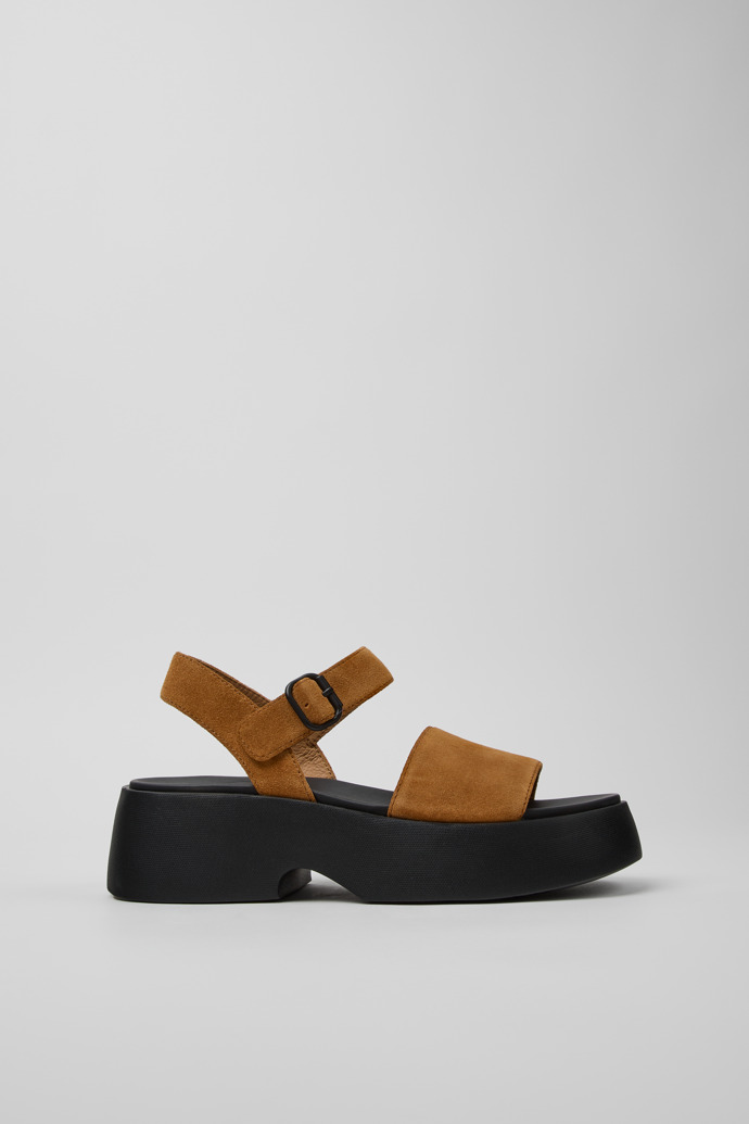 Side view of Tasha Brown Nubuck Sandals for Women.