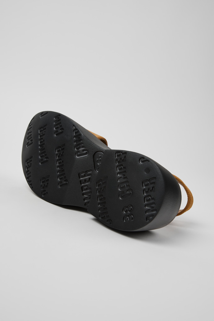 The soles of Tasha Brown Nubuck Sandals for Women.