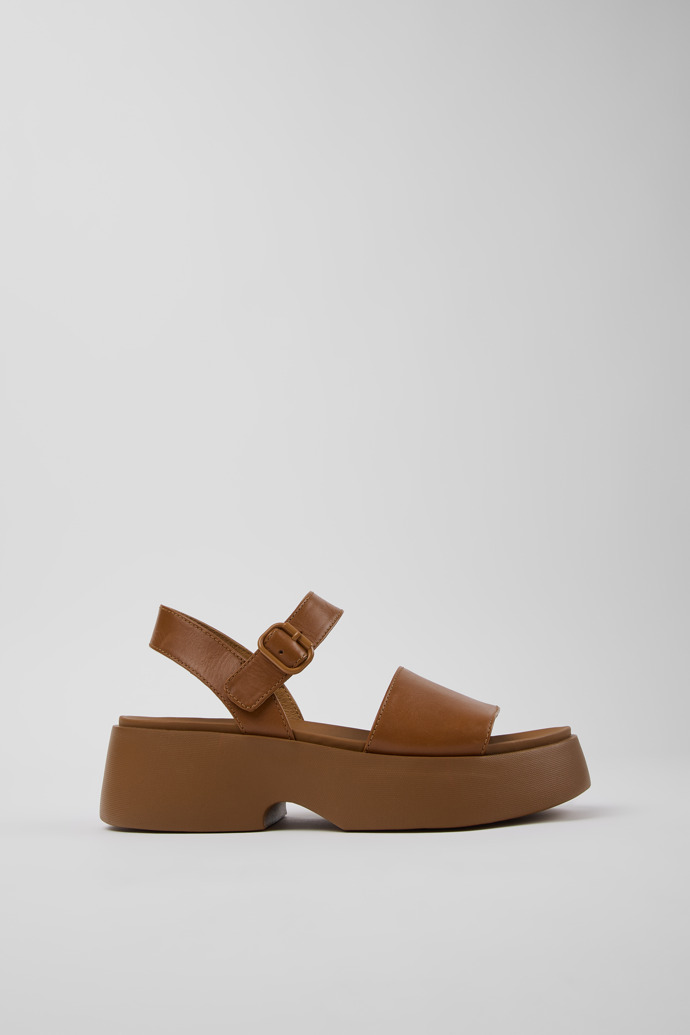 Tasha Sandales en cuir marron Pour femme.