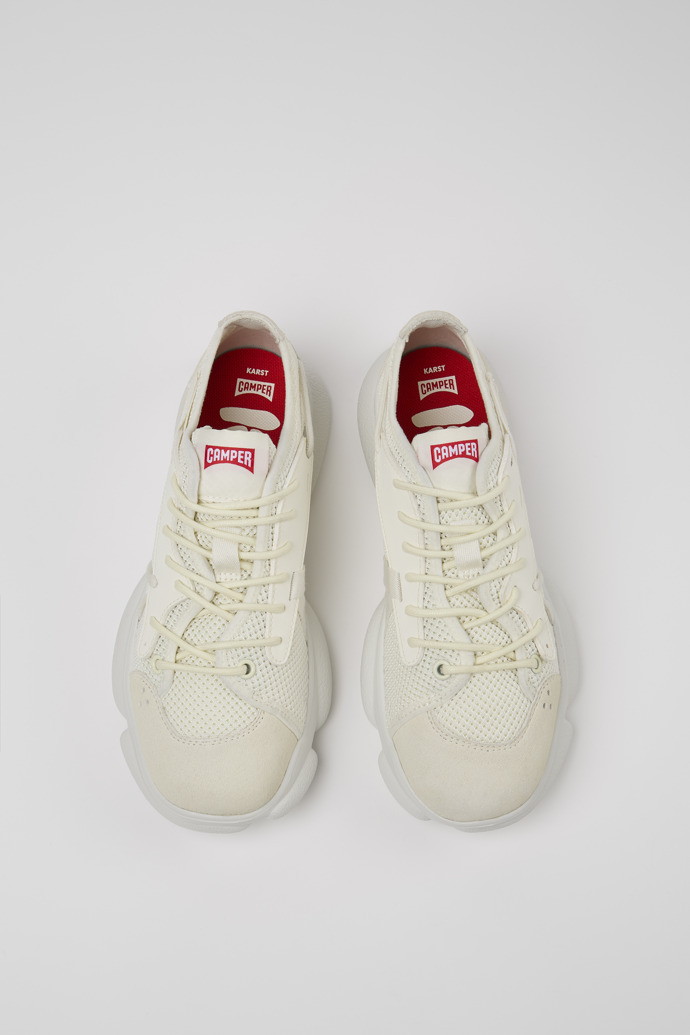 Overhead view of Karst Sorona® White textile sneaker for women