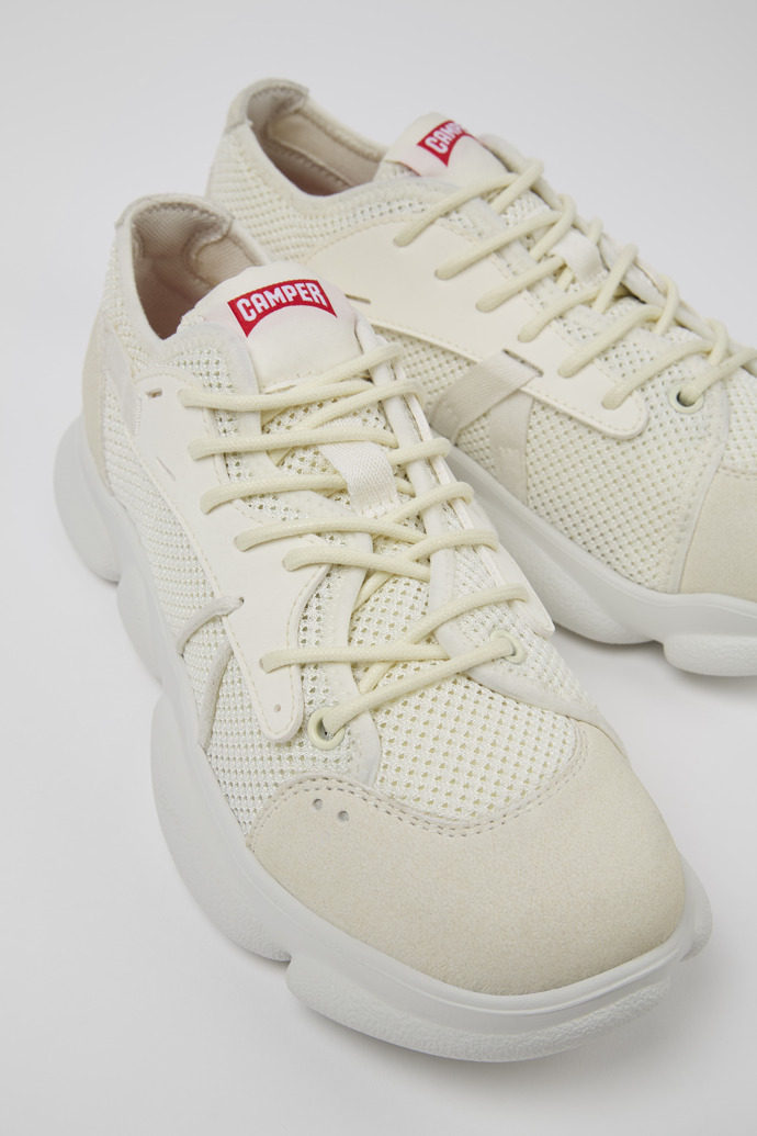 Close-up view of Karst Sorona® White textile sneaker for women