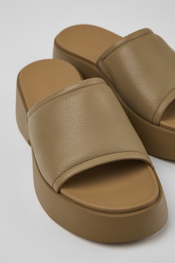 Close-up view of Tasha Brown Leather Slide for Women