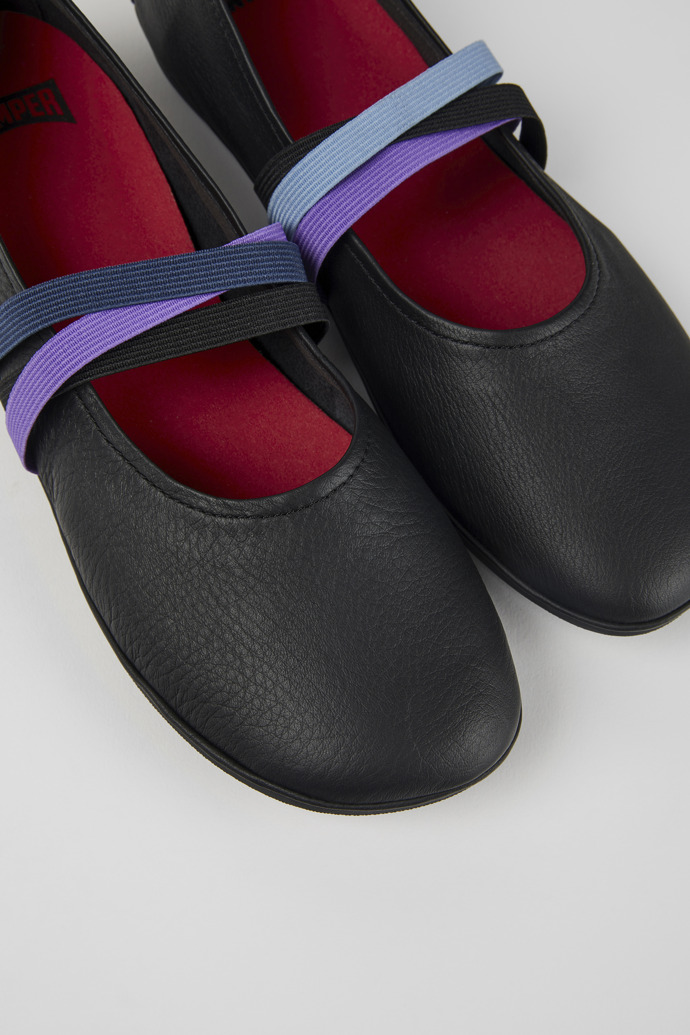 Twins Ballerines en cuir noir pour femme